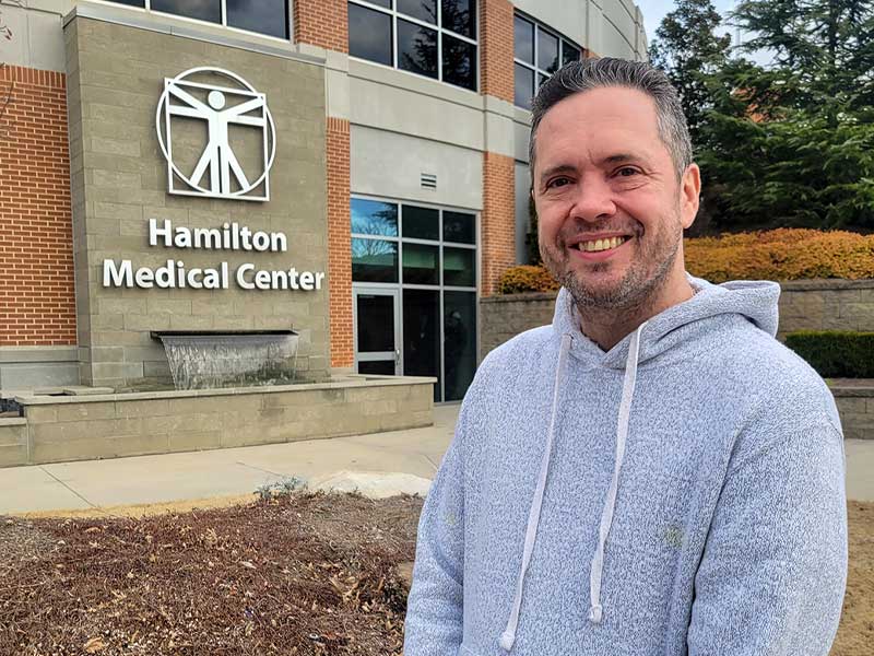 Chuck Staubs, a 45-year-old father of three from Ringgold, shares his colon cancer survivor story to raise awareness during Colorectal Cancer Awareness Month