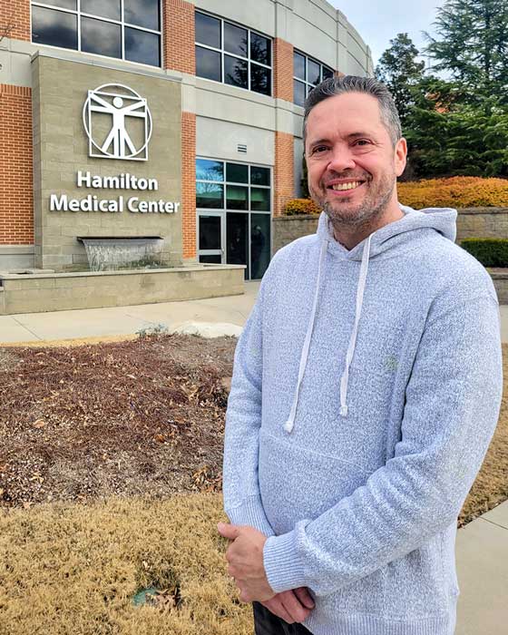 Chuck Staubs, a 45-year-old father of three from Ringgold, shares his colon cancer survivor story to raise awareness during Colorectal Cancer Awareness Month