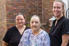 Photo: Aline Chastain (center) is pictured with Crystal Duke (left), Ridgewood occupational therapy assistant, and Falon Cook, physical therapy assistant.
